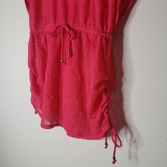 Catalina Short Sleeve Lace Synching Swimsuit Cover - Picture 6 of 6